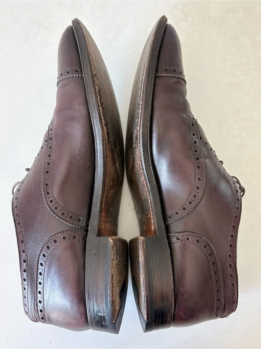 Alden #908 Burgundy Red Leather Oxford Dress Shoes Cap Toe Mens Size 10.5 D USA